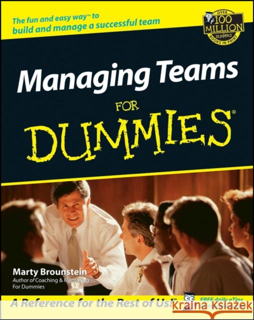 Managing Teams For Dummies Marty Brounstein 9780764554087