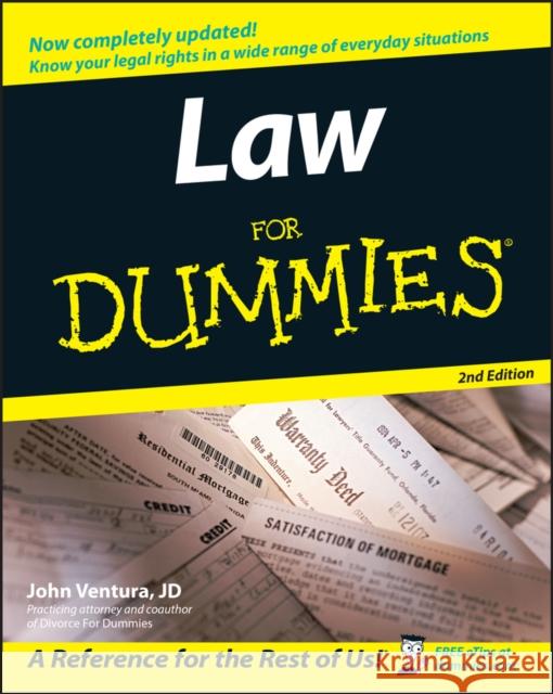 Law for Dummies Ventura, John 9780764558306 0