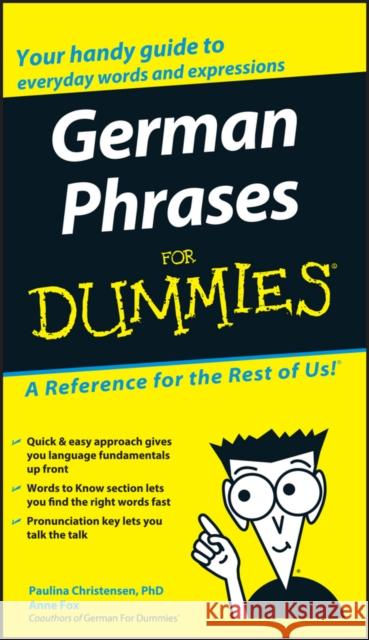 German Phrases For Dummies Anne Fox 9780764595530 John Wiley & Sons Inc