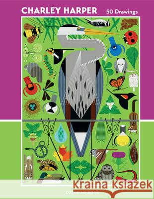 Charley Harper 50 Drawings Coloring Book Charley Harper 9780764976247