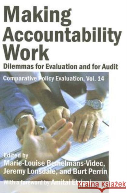 Making Accountability Work: Dilemmas for Evaluation and for Audit Bemelmans-Videc, Marie-Louise 9780765803993