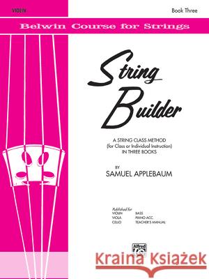 String Builder; Violin Samuel Applebaum 9780769231341 Alfred Publishing Company