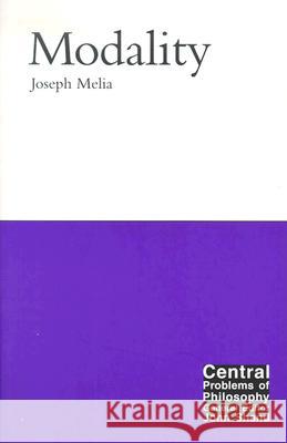 Modality Joseph Melia 9780773524811 McGill-Queen's University Press