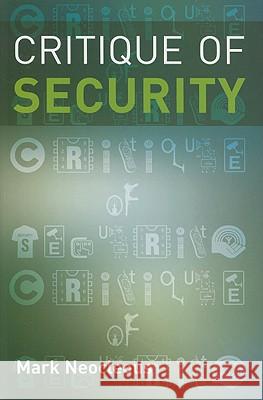 Critique of Security Mark Neocleous 9780773534827 McGill-Queen's University Press