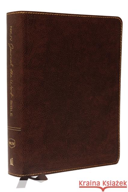 NKJV, Journal the Word Bible, Bonded Leather, Brown, Red Letter Edition, Comfort Print: Reflect, Journal, or Create Art Next to Your Favorite Verses Thomas Nelson 9780785218494 