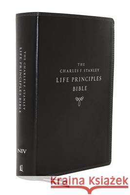 Niv, Charles F. Stanley Life Principles Bible, 2nd Edition, Leathersoft, Black, Thumb Indexed, Comfort Print: Holy Bible, New International Version  9780785225584 Thomas Nelson