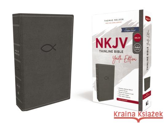 Nkjv, Thinline Bible Youth Edition, Leathersoft, Gray, Red Letter Edition, Comfort Print Thomas Nelson 9780785225782 