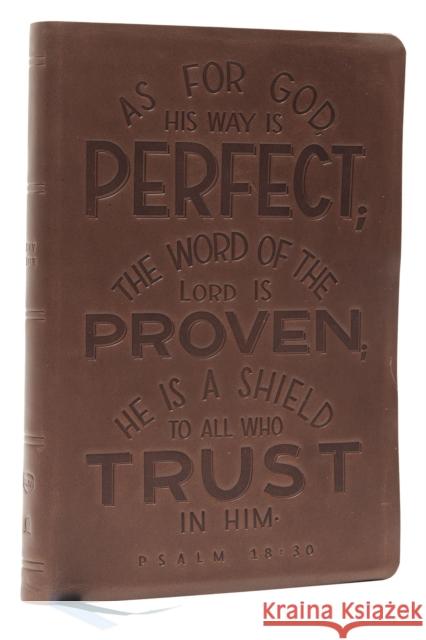 NKJV, Thinline Bible, Verse Art Cover Collection, Genuine Leather, Brown, Thumb Indexed, Red Letter, Comfort Print: Holy Bible, New King James Version Thomas Nelson 9780785242529 Thomas Nelson Publishers