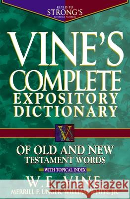 Vine's Complete Expository Dictionary of Old and New Testament Words: Super Value Edition Vine, W. E. 9780785260202 Nelson Reference & Electronic Publishing
