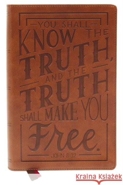Nkjv, Personal Size Large Print End-Of-Verse Reference Bible, Verse Art Cover Collection, Leathersoft, Brown, Red Letter, Comfort Print: Holy Bible, N Thomas Nelson 9780785291565