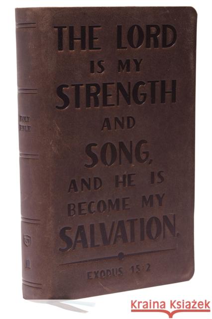 KJV, Personal Size Reference Bible, Verse Art Cover Collection, Genuine Leather, Brown, Red Letter, Comfort Print: Holy Bible, King James Version Thomas Nelson 9780785292937