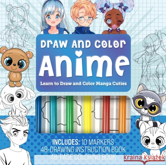 Draw & Color Anime Kit: Learn to Draw and Color Manga Cuties Editors of Chartwell Books 9780785841203 Book Sales Inc