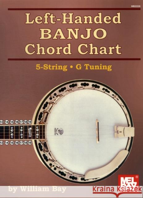 Left-Handed Banjo Chord Chart: 5 String- G Tuning William Bay 9780786683239 