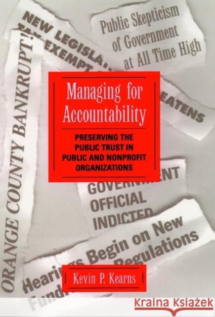 Managing Accountability Kearns, Kevin P. 9780787902285