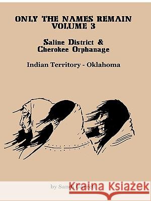 Only the Names Remain, Volume 3: Saline District & Cherokee Orphanage Garrett, Sandi 9780788417795