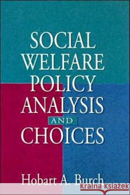 Social Welfare Policy Analysis and Choices Hobart A. Burch 9780789006028 Haworth Press