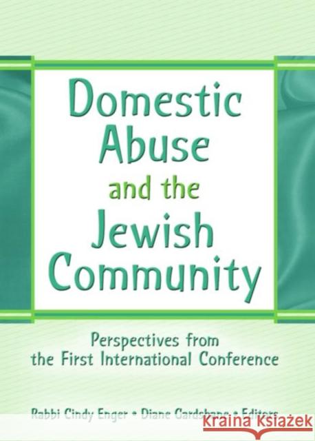 Domestic Abuse and the Jewish Community : Perspectives from the First International Conference Cindy Enger Diane Gardsbane 9780789029706 Haworth Pastoral Press