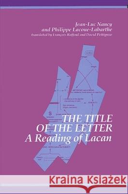 The Title of the Letter: A Reading of Lacan Philippe Lacoue-Labarthe Jean-Luc Nancy David Pettigrew 9780791409626