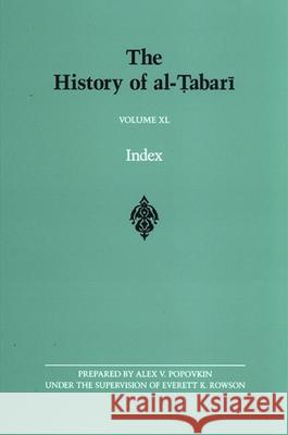 The History of Al-Tabari Volume XL: Index Popovkin, Alex V. 9780791472521 State University of New York Press