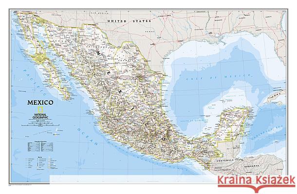 National Geographic Mexico Wall Map - Classic - Laminated (34.5 X 22.5 In) National Geographic Maps 9780792250296
