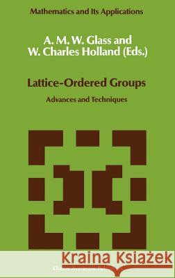 Lattice-Ordered Groups: Advances and Techniques Glass, A. M. 9780792301165 Springer