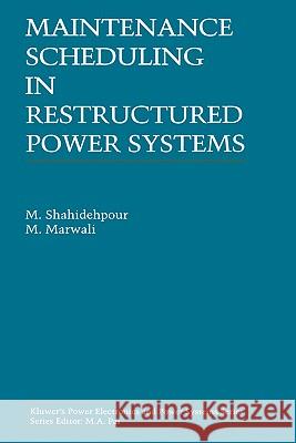 Maintenance Scheduling in Restructured Power Systems M. Shahidehpour M. Marwali M. Marwali 9780792378723 Kluwer Academic Publishers