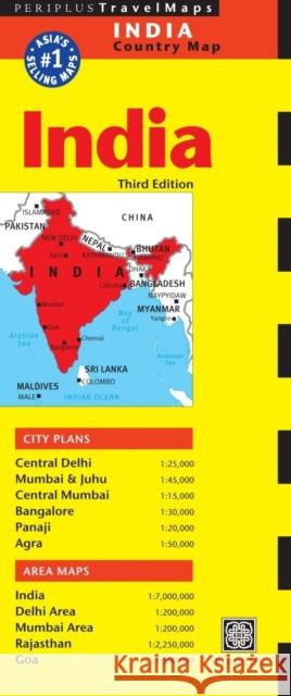 India Travel Map Third Edition  9780794607265 Periplus Editions