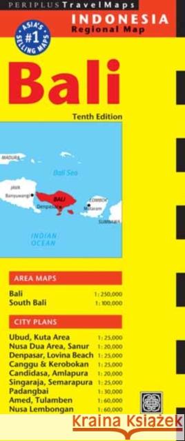 Bali Travel Map Tenth Edition Periplus Editions 9780794608323