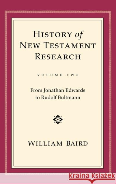 History of NT Research Vol 2 Baird, William 9780800626273