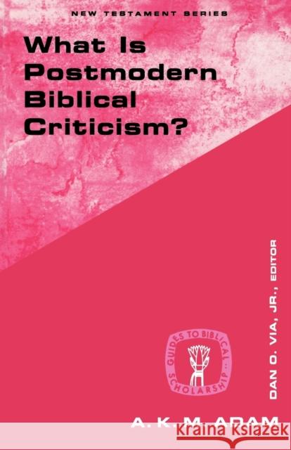 What Is Postmodern Biblical Criticism? Adam, Andrew K. 9780800628796 Augsburg Fortress Publishers