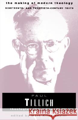 Paul Tillich Mark K. Taylor 9780800634032 Augsburg Fortress Publishers