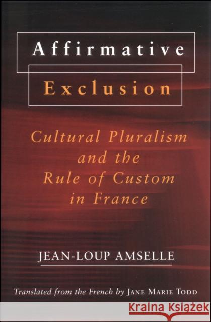 Affirmative Exclusion: Cultural Pluralism and the Rule of Custom in France Amselle, Jean-Loup 9780801487477 Cornell University Press