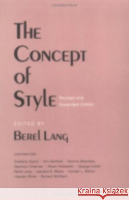 The Concept of Style Berel Lang 9780801494390