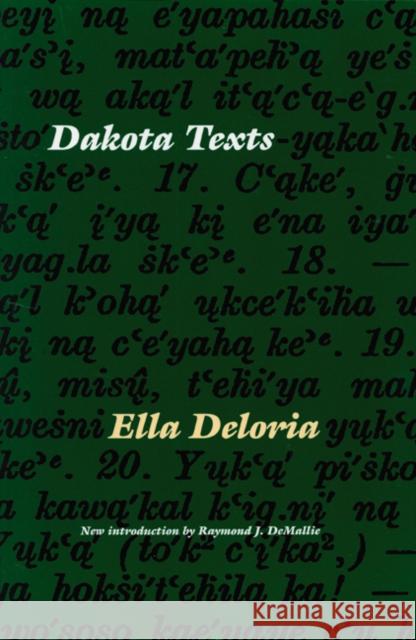 Dakota Texts Ella Deloria Raymond J. Demallie 9780803266605 Bison Books
