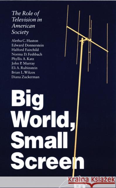 Big World, Small Screen: The Role of Television in American Society Zuckerman, Diana 9780803272637 University of Nebraska Press