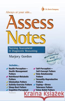 Assess Notes: Assessment and Diagnostic Reasoning Gordon, Marjory 9780803617490 F. A. Davis Company