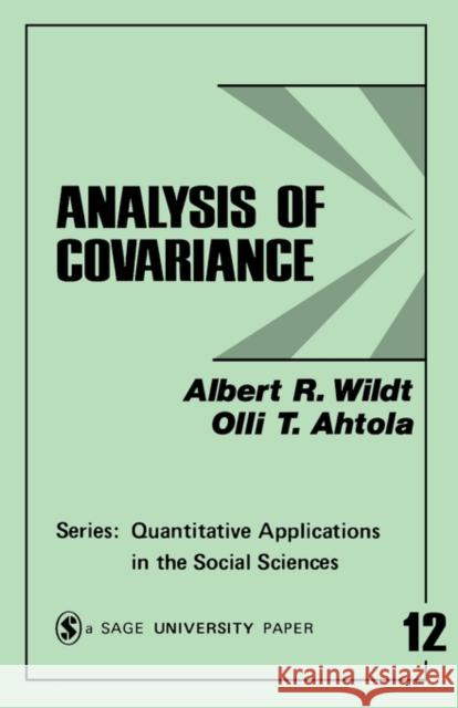 Analysis of Covariance Albert R. Wildt Olli Ahtola 9780803911642 Sage Publications