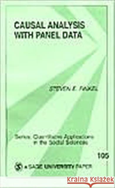 Casual Analysis with Panel Data Finkel, Steven E. 9780803938960 Sage Publications