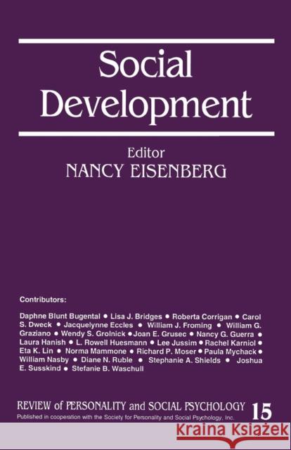 Social Development Nancy Eisenberg 9780803956858 SAGE PUBLICATIONS INC