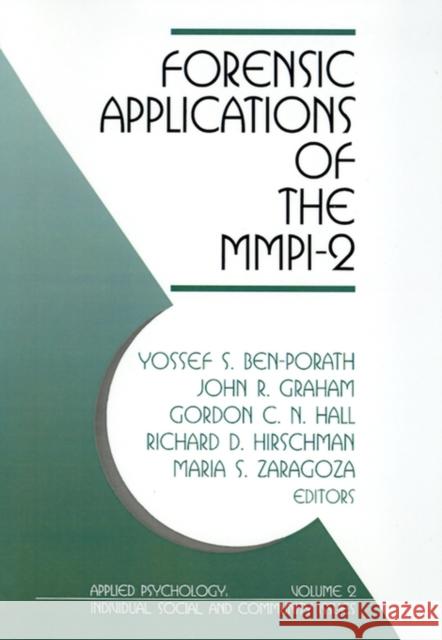 Forensic Applications of the Mmpi-2 Ben-Porath, Yossef S. 9780803970137 Sage Publications