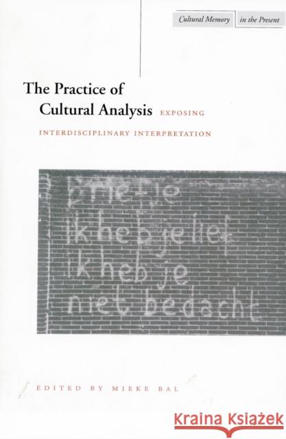 The Practice of Cultural Analysis: Exposing Interdisciplinary Interpretation Bal, Mieke 9780804730679 Stanford University Press