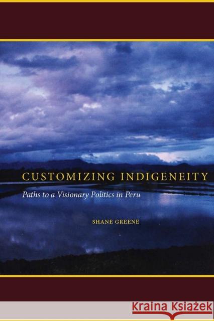 Customizing Indigeneity: Paths to a Visionary Politics in Peru Greene, Shane 9780804761185 Stanford University Press