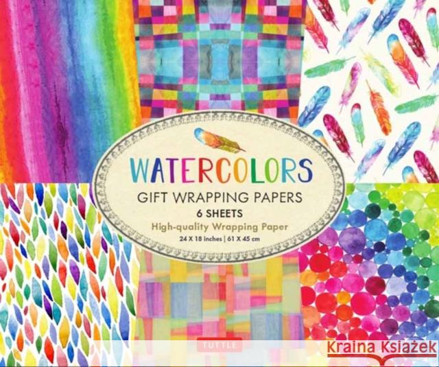 Rainbow Watercolors Gift Wrapping Papers - 6 Sheets: 24 X 18 Inch Wrapping Paper Tuttle Editors 9780804851862