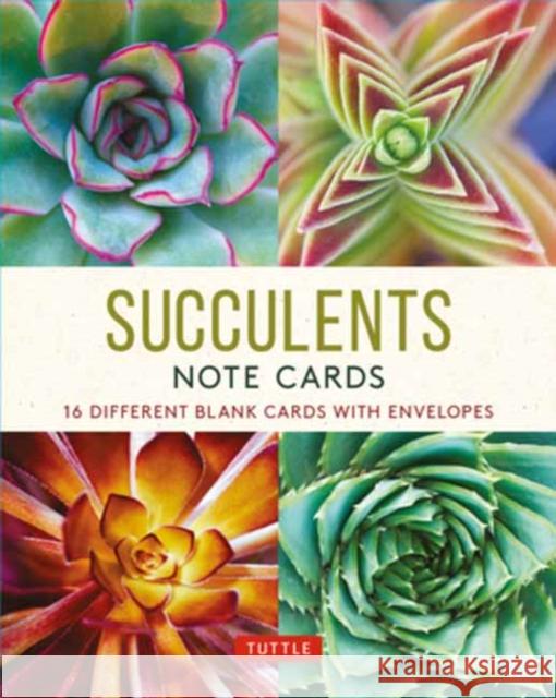 Succulents, 16 Note Cards: 16 Different Blank Cards with Envelopes in a Keepsake Box! Tuttle Studio 9780804853743