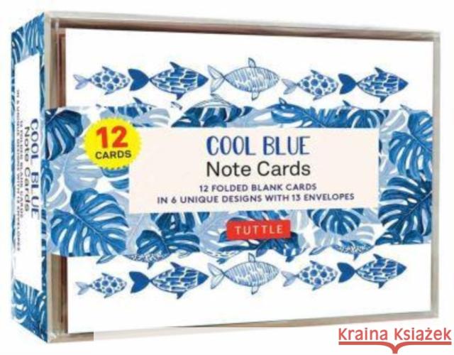 Cool Blue Note Cards - 12 Cards: In 6 Designs with 13 Envelopes (Card Sized 4 1/2 X 3 3/4 Inch) Tuttle Studio 9780804854832