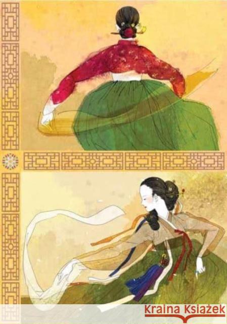 Korean Dancers Dotted Hardcover Journal: Blank Notebook with Ribbon Bookmark Tuttle Studio 9780804855198 Tuttle Publishing