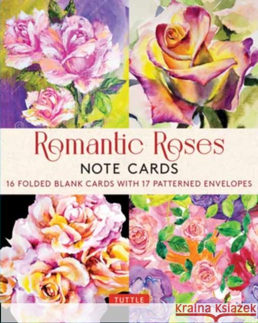 Romantic Roses, 16 Note Cards: 8 illustrations of Painted Roses (Blank Cards with Envelopes in a Keepsake Box) Tuttle Studio 9780804856829