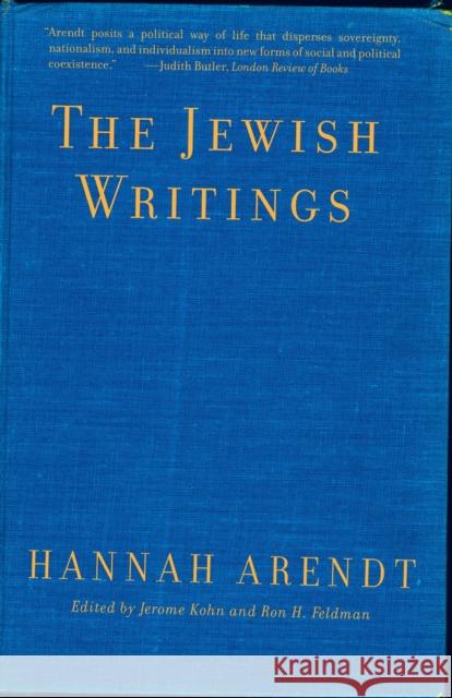 The Jewish Writings Hannah Arendt 9780805211948