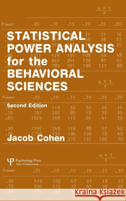 Statistical Power Analysis for the Behavioral Sciences  Cohen 9780805802832 0