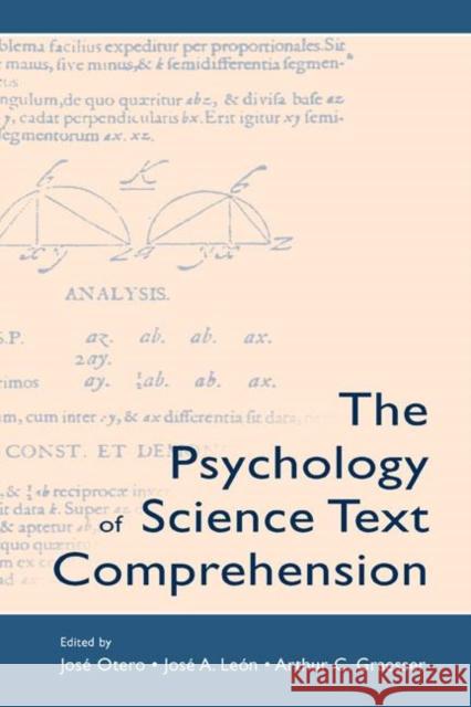 The Psychology of Science Text Comprehension Otero                                    Jose Otero Jose A. Leon 9780805838749 Lawrence Erlbaum Associates